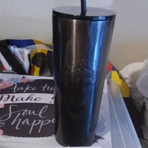 Tall black insulated cup